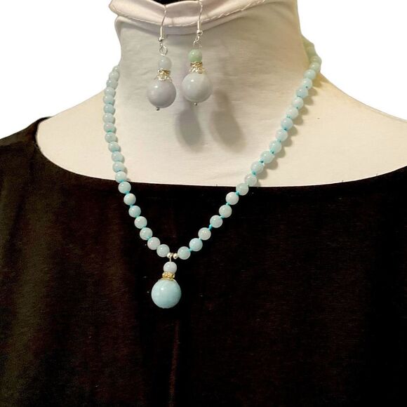 Aquamarine Necklace and Earring Set Black Friday sale! - Picture 2 of 11